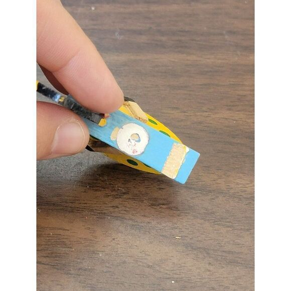 Yellow rocking horse wooden vintage AS IS ornament Xmas - Picture 4 of 5